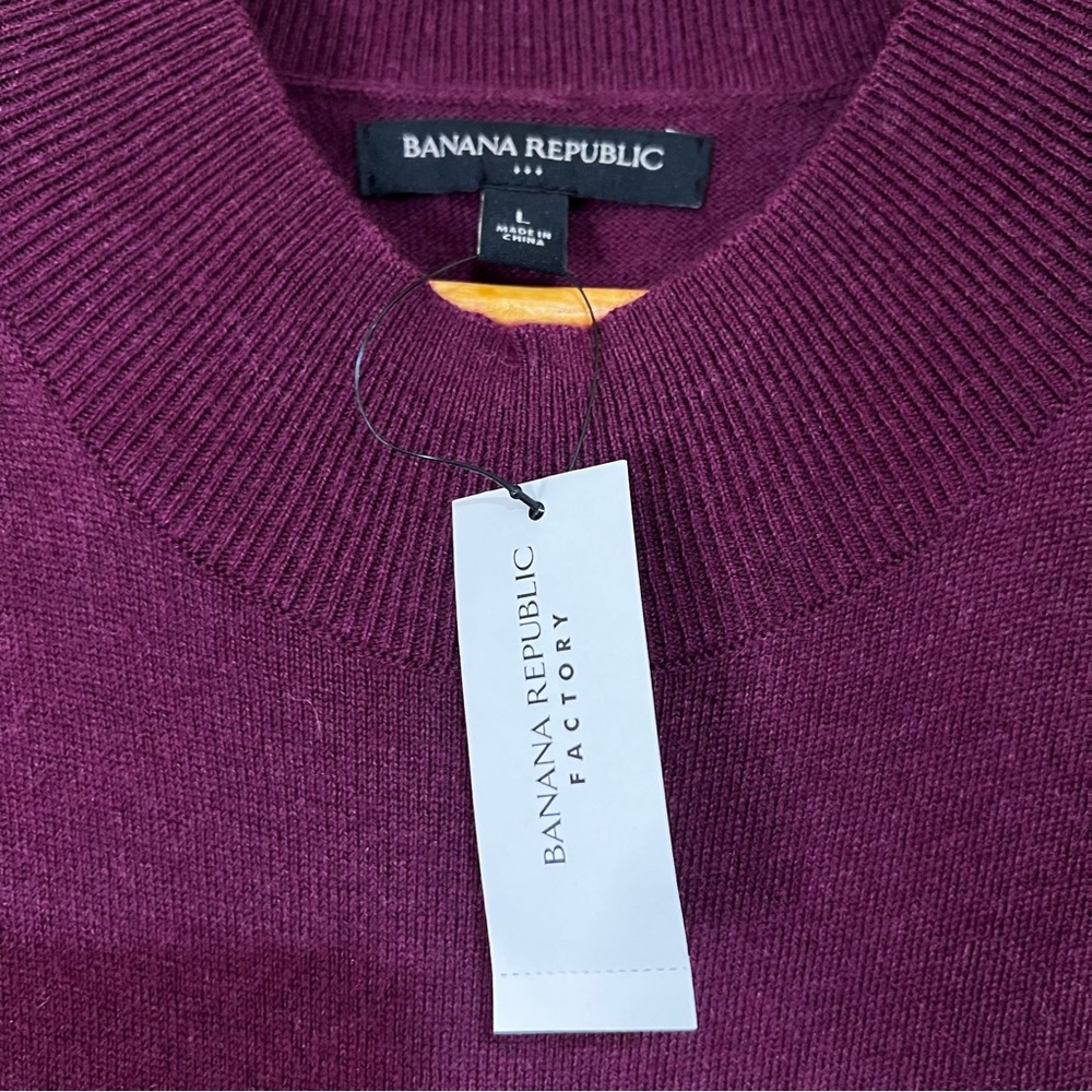 NWT Banana Republic Factory Burgundy Mock Neck Sweater Women’s Size L - Picture 7 of 7
